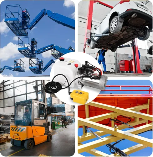 Vista 5 de Unidad de potencia hidráulica de 12 V 3200 PSI, bomba hidráulica de doble efecto para remolque volquete y elevación de automóviles