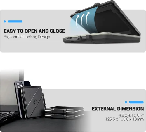 Vista 5 de Funda de disco duro de 2 ranuras para SSD de 2.5 pulgadas, caja de protección de almacenamiento de disco duro de estado sólido, resistente al agua