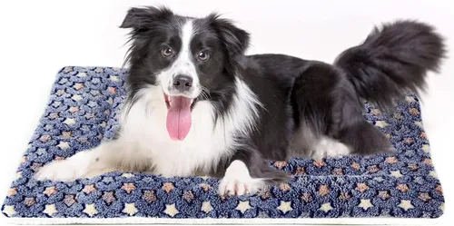 Vista 31 de Mora Pets Cama para gatos, almohadilla para jaula para perros, cama ultrasuave para mascotas con bonito estampado de estrellas, tapete lavable