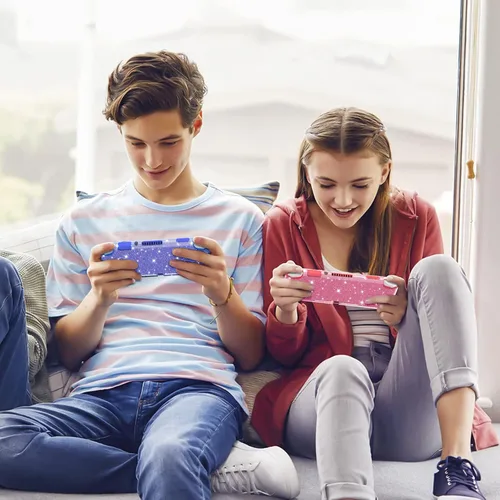 Vista 7 de DLseego Purple Glitter Protective Case For Switch Lite, Bling Clear Crystal Soft TPU Cover with Shock-Absorption and Anti-Scratch Design, Cute