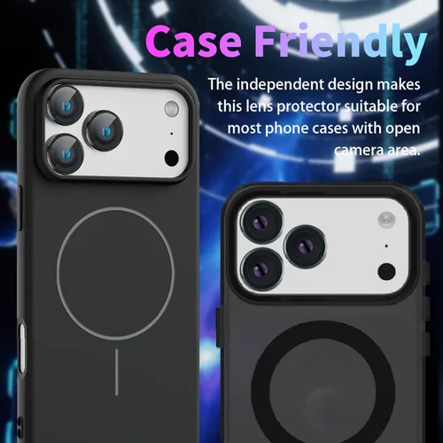 Vista 5 de Protector de Lente de Cámara para iPhone 17 Pro/17 Pro Max, Protector de Cámara de Vidrio Templado Individual con Bandeja de Instalación Compatible