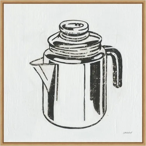 Vista 7 de Amanti Art Framed Canvas Wall Art 16x16 Retro Coffee Pot (Kitchen) by Kathrine Lovell, Framed Wall Art Canvas, Cuisine Artwork, Traditional Decor