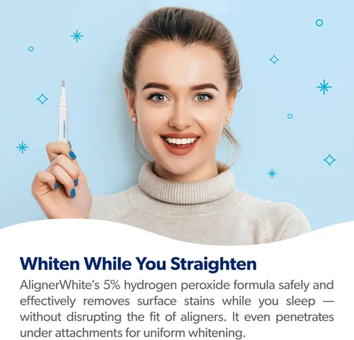 Vista 4 de EverSmile AlignerWhite - Bolígrafo blanqueador de dientes de tamaño viaje con sabor a menta fresca (paquete de 0.1 fl oz), blanqueador de gel