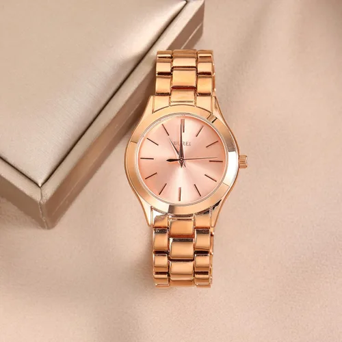 Vista 3 de BUREI Reloj de negocios para mujer con fecha de día, movimiento de cuarzo analógico, pulsera de acero inoxidable de oro plateado, reloj de moda