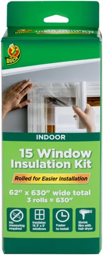 Vista 8 de Duck Kit de aislamiento de ventanas de marca – Kit de sellado de invierno para hasta 10 ventanas – Película retráctil enrollada se corta a medida