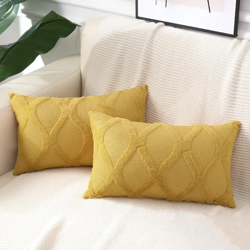 Vista 23 de decorUhome - Juego de 2 fundas de cojín decorativas para primavera de 16 x 16 pulgadas, fundas de almohada afelpadas de lana y piel sintética suave