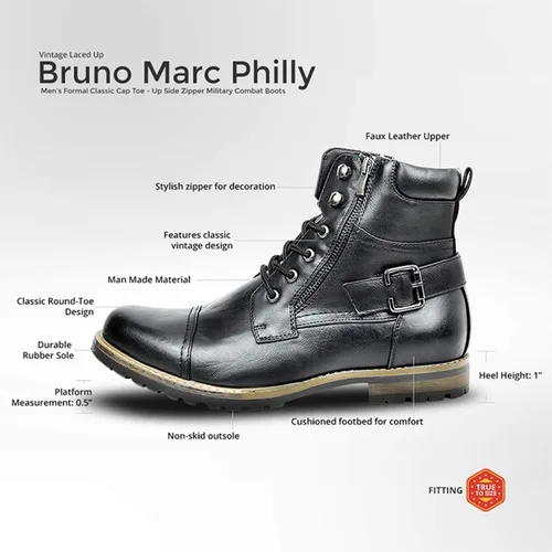 Vista 8 de Bruno Marc Men's Military Motorcycle Combat Military Boots
