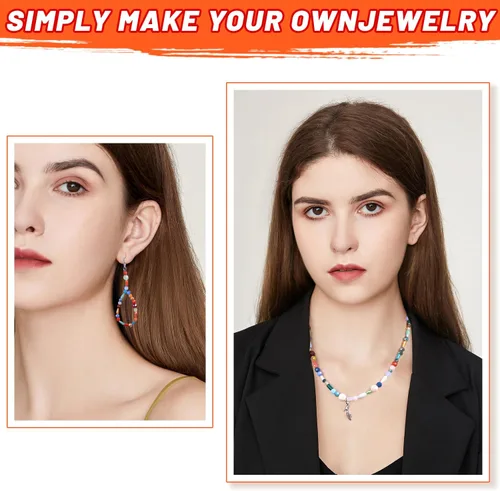 Vista 6 de Variadas Cuentas de Cristal de Vidrio para Hacer Joyería, Trabajo de Lámpara DIY, Cuentas Espaciadoras de Vidrio, Cuentas de Cristal