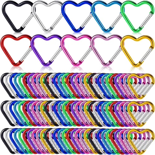 Clip de llavero en forma de corazón Clip de llavero de aleación de aluminio Gancho de resorte Gancho cargado para exteriores