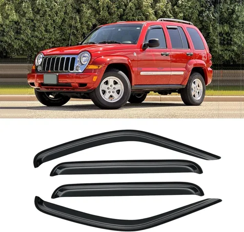 Vista 61 de Visor de ventana para Toyota Tacoma de cabina doble 2005-2015, protectores de lluvia de canal abierto, deflector de ventilación, protector solar