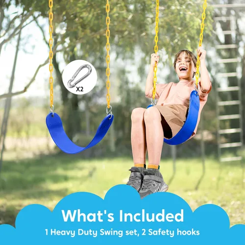Vista 5 de TURFEE Columpio para juego de columpios de exterior – Juego de reemplazo de 1 asiento con cadenas resistentes – Accesorios de patio de recreo