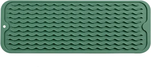 Vista 76 de MicoYang Tapete de silicona para secado de platos para múltiples usos, fácil de limpiar, ecológico, resistente al calor, tapete de silicona