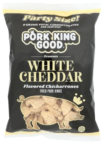 Vista 32 de Pork King Good Chicharrones de cerdo (Chicharrones) (Queso Cheddar Blanco, 4 Pack)