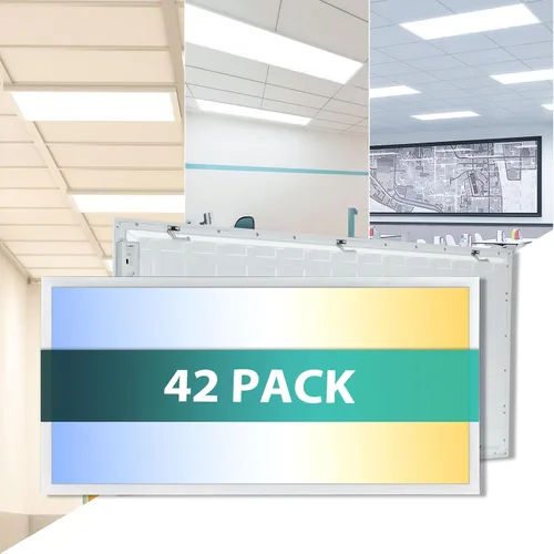 Vista 18 de Luz de panel plano LED de 1 x 4, 5000 K, 4000 K, 3000 K, 1 x 4, lámpara de techo LED Troffer Drop, 0-10 V regulable, 100-277 V, certificación ETL