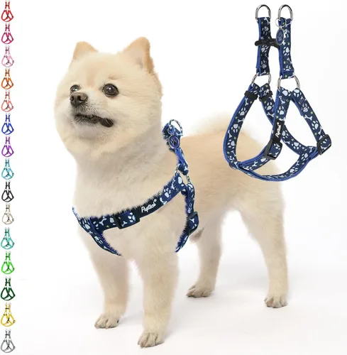 Vista 35 de Pupteck - Arnés para perros sin jalar, suave, ajustable, de nailon, talla básica, chaleco para cachorro, para caminar al aire libre con etiqueta