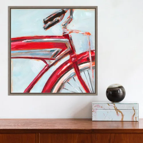 Vista 53 de Amanti Art Framed Canvas Wall Art 16x16 Retro Cycle I by Ethan Harper, Framed Wall Art Canvas, Abstract Artwork, Traditional Decor, Small Poster