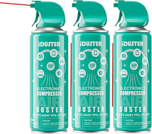 Vista 8 de Aire Comprimido en Lata para Computadora - iDuster Limpiador Electrónico Desechable para Teclado, 2 Piezas (3.5oz)