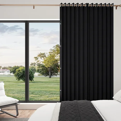 Vista 10 de Cortinas Verticales de Privacidad, Cortina Vertical de Pliegues Fruncidos con Memoria Entrenada Adecuada para Cobertura Abierta de 78 Pulgadas