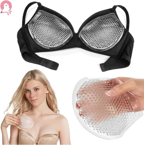 Vista 3 de Almohadillas de silicona para brasier de tallas A-D – Transpirables y antideslizantes – Almohadillas reutilizables y lavables para brasier push up
