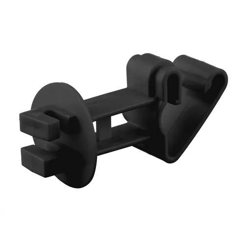 Aisladores para alambre eléctrico para cerca, 25 unidades, cómodo y extra largo, aislador de sujeción de poste en T a presión para 2 pulgadas, Negro