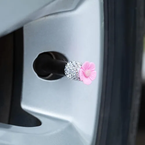 Vista 8 de 4 tapas de vapor brillantes para válvulas, tapas de vástago de válvula de neumático, tapas de válvula de neumático de rueda de automóvil, tapas