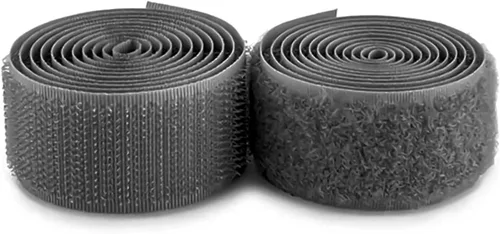 Vista 61 de Cinta de velcro beige de nailon de 1 pulgada de ancho, no adhesiva, 5 yardas de longitud, juego de cierres de cinta entrelazada para bolsos, ropa