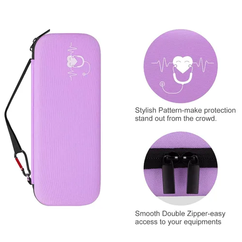 Vista 6 de Estuche de transporte para estetoscopio, estuche rígido para estetoscopio compatible con 3M Littmann Classic III, Cardiology IV Diagnostic