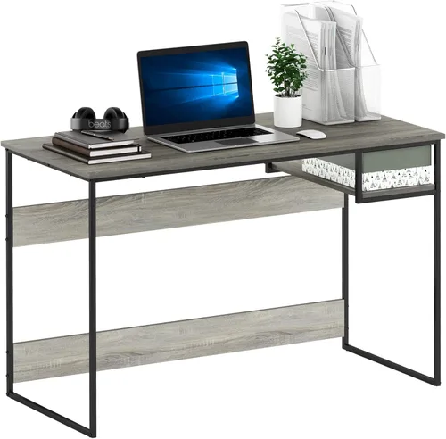 Vista 9 de Furinno Moretti Lifestyle - Escritorio de estudio, 35 pulgadas, roble francés gris gris roble francés