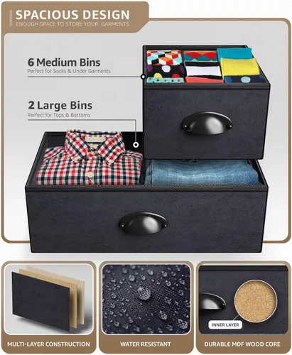 Vista 50 de Sorbus Cómoda con 8 cajones - Mueble para almacenar ropa para niño, para dormitorio, pasillo, clóset, oficina – Marco de acero, parte superior