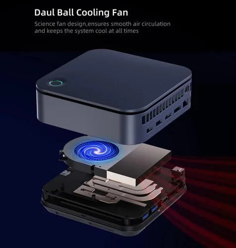 Vista 6 de KAMRUI Cliente delgado Mini PC 11.º Intel 4-Core i5-1135G7 Iris Xe Graphics 16GB DDR4 RAM 1TB NVMe SSD WiFi AX BT HDMI DP Thunderbolt4 RJ-45 Huella