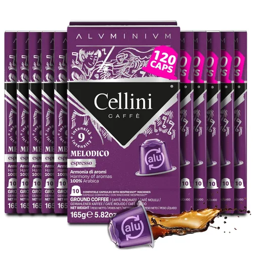 Vista 11 de Cellini Caffè Cremoso - Cápsulas de aluminio para Nespresso, 120 unidades, cápsulas de café tostado medio, 100% compatibles con la máquina original