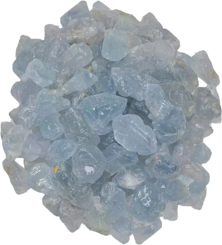 2 libras de hermosas piedras de celestita azul en bruto de Madagascar, rocas crudas perfectas para pulir, pulir lapidario, reiki, curación de