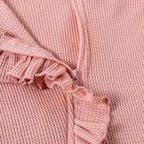 Vista 5 de Mameluco de manga larga con volantes y cremallera para recién nacido, con diadema