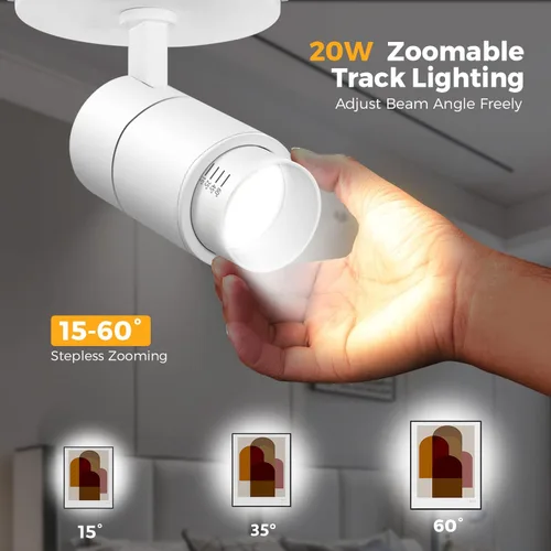 Vista 18 de VANoopee Focos de techo con zoom de 3 colores para interiores, montaje empotrado, foco de techo LED ajustable, lámpara direccional, luz de acento