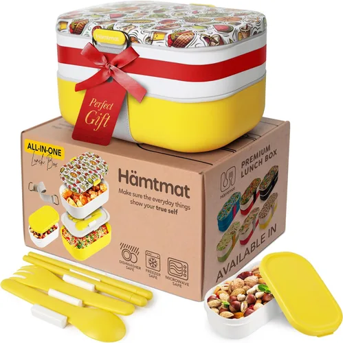 Vista 14 de Lonchera Bento apilable aislada para adultos con palillos reutilizables, lonchera japonesa apta para microondas y a prueba de fugas, para hombres