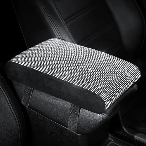 Vista 9 de SEG Direct - Funda brillante de diamante para consola central de automóvil, cubierta de apoyabrazos de coche, almohadilla de espuma viscoelástica