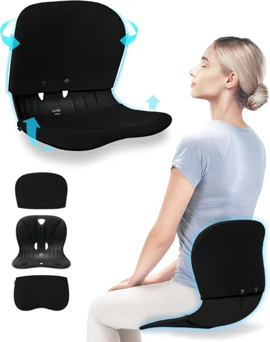 Vista 11 de curble Paquete de 2 sillas ergonómicas de apoyo para la espalda, soporte lumbar para corrección de postura y alivio del dolor de espalda