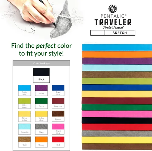 Vista 7 de Cuaderno de bocetos Travelers Dot Grid Pentalic Art, libre de ácidos