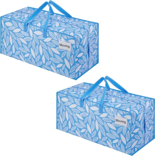 Vista 26 de VENO Paquete de 2 bolsas de mudanza, correas de mochila, mudanza, cajas de almacenamiento universitario, con tapas, resistentes, extragrandes, asas