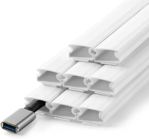 Vista 11 de Funda para cable de 62.8" para pared, cubierta de cable beige para pared, kit de cubierta de cable pintabla para pared, ocultadores de cable