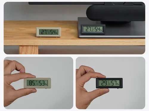Vista 8 de Higrómetro digital pequeño, medidor de humedad, termómetro interior, monitor de temperatura ambiente y humedad, medidor con sensor preciso