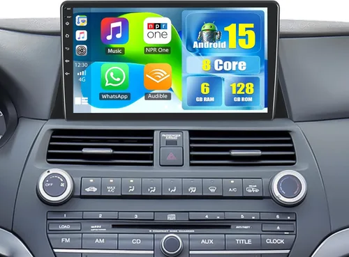 Vista 12 de 4 GB+64 GB Android 13 Estéreo para coche Honda Accord 8th 2008-2013 con Carplay inalámbrico Android Auto, 10.1 pulgadas HD pantalla táctil Bluetooth