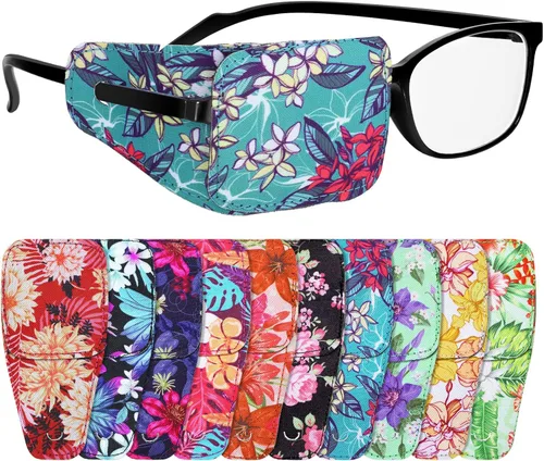 Vista 9 de Sosation 10 parches oculares para adultos ojo derecho izquierdo, parche ocular para gafas, estilos mixtos