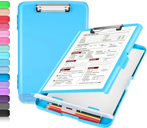 Vista 27 de Sooez - Sujetapapeles de documentos clínicos con almacenamiento, sujetapapeles de plástico resistente, de alta capacidad, con soporte para bolígrafo