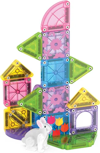 Vista 7 de Magna-Tiles MicroMAGS - Juego de viaje de jardín de primavera de 24 piezas, la marca original de construcción magnética