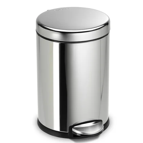 Vista 11 de simplehuman - Cubo de basura redondo para baño de 1.2 galones / 4.5 litros, de acero inoxidable cepillado