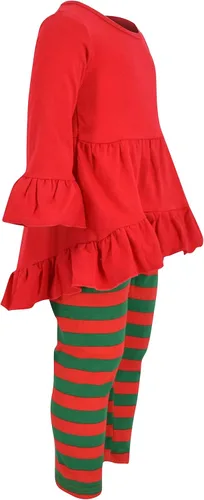 Vista 4 de Unique Baby Girls Christmas Ruffle Winter Outfit