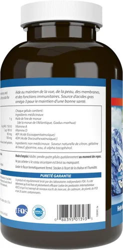 Vista 3 de Carlson Labs Aceite de hígado de bacalao, bajo en vitamina A, 230 mg de omega-3, 300