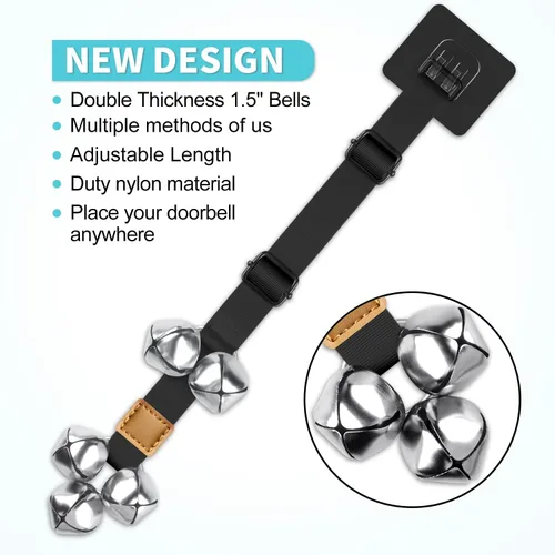 Vista 5 de COOYOO Timbres de puerta para perros, campanas ajustables para entrenamiento de orinal, mejorados para entrenar a tu cachorro de la manera fácil