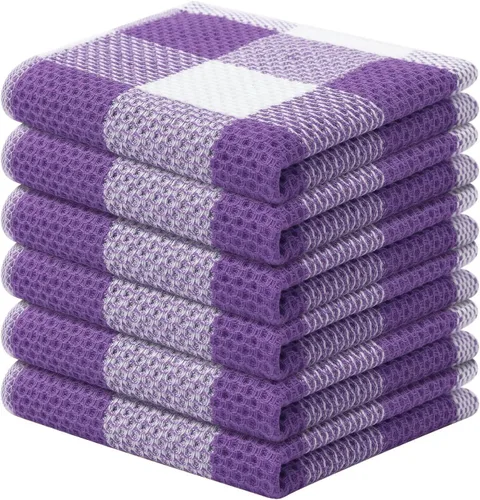 Vista 51 de Mordimy Trapos de cocina a cuadros 100% algodón, 12 x 12 pulgadas, súper suaves y absorbentes, de secado rápido, trapos de cocina para cocina, Beige